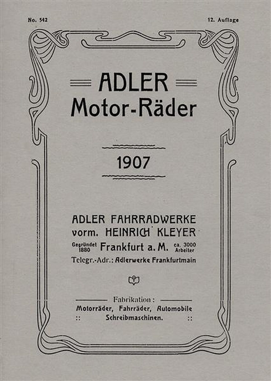 Adler - Motorräder 1907 Prospekt