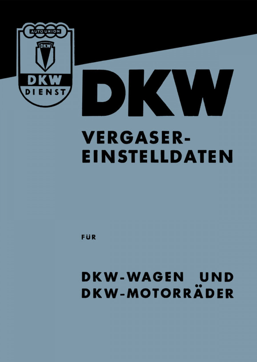 DKW Vergaser-Einstelldaten für Auto und Motorrad