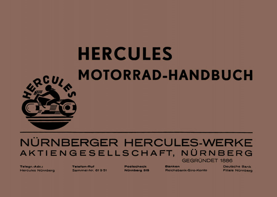 Hercules Motorräder Betriebsanleitung