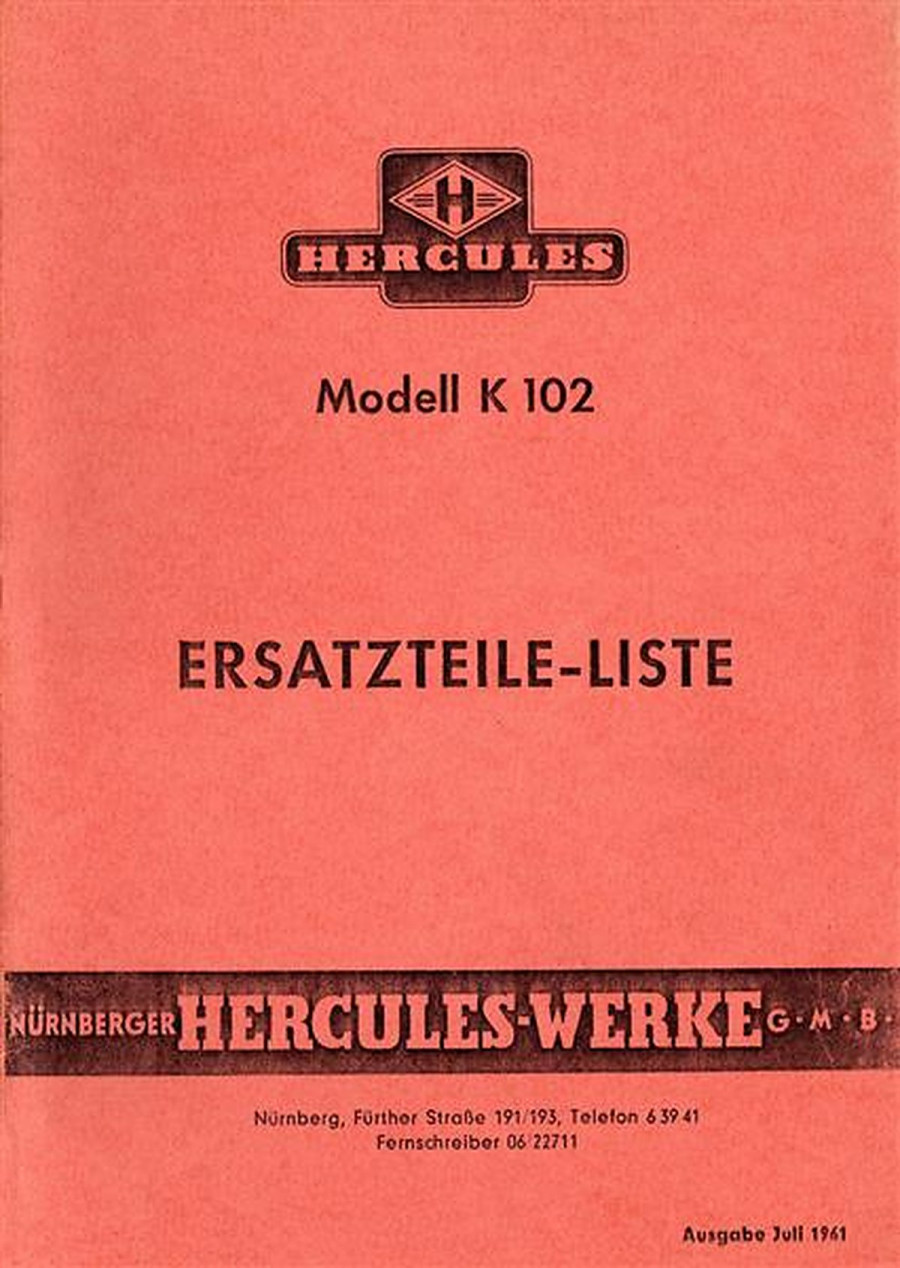 Hercules K102 Ersatzteilkatalog