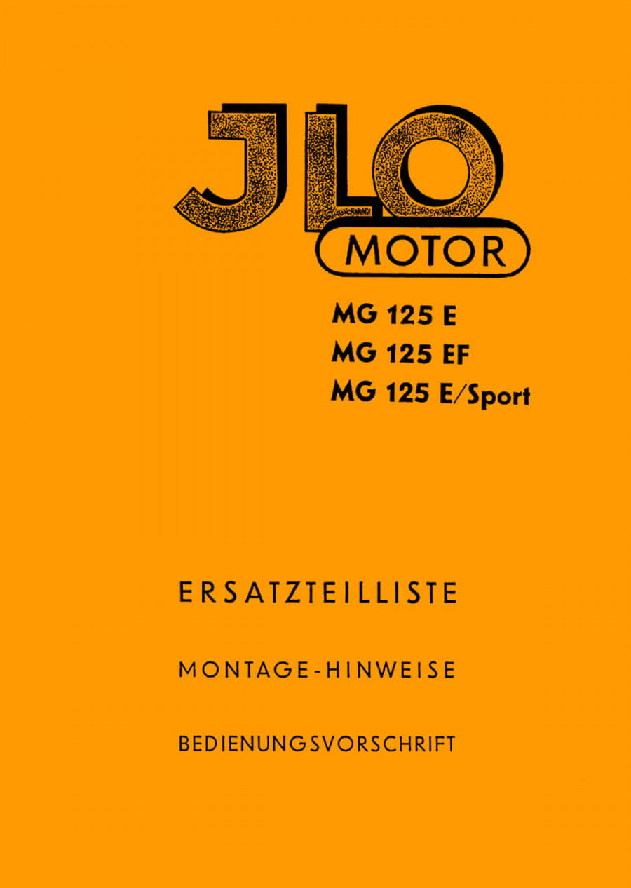 ILO MG125 E/EF/E-Sport Betrieb Teile Reparatur