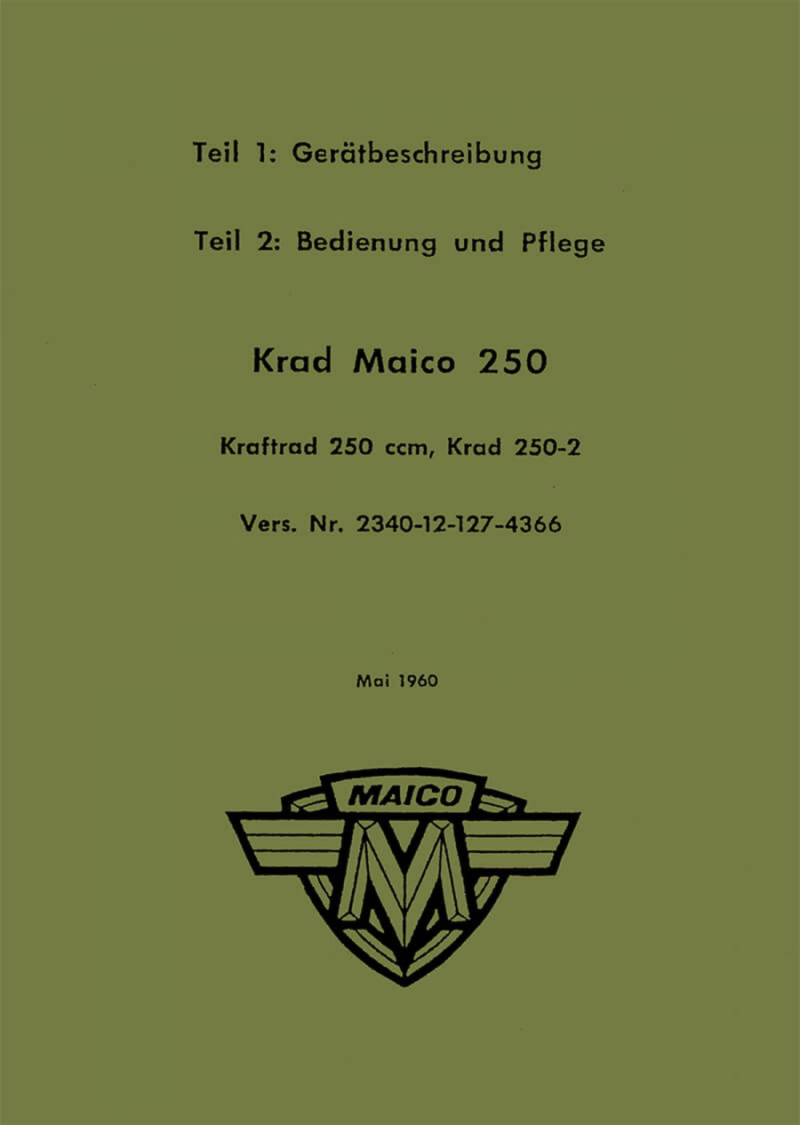 Maico M250-2 Betriebsanleitung