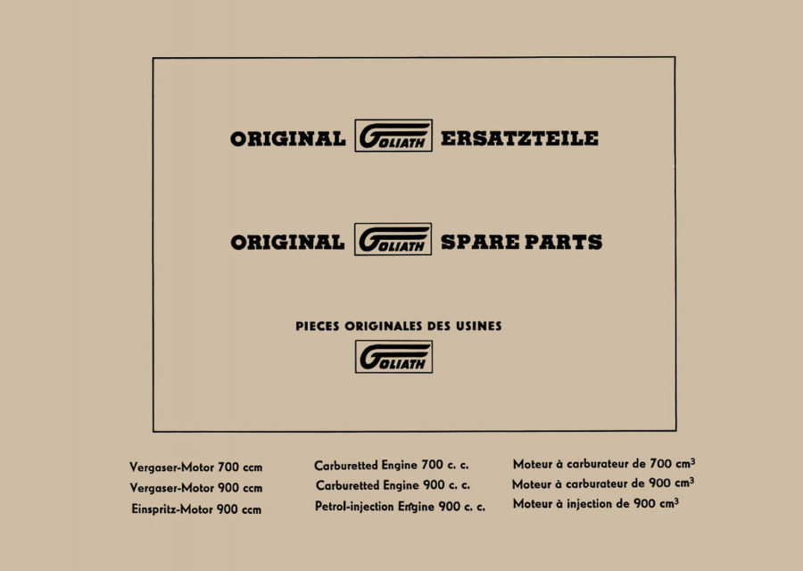 Goliath GP700 GP900 und GP900E Ersatzeilkatalog