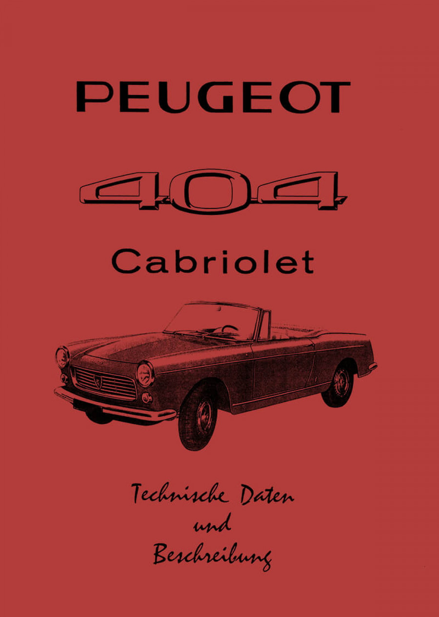 Peugeot 404 Cabriolet Betriebsanleitung