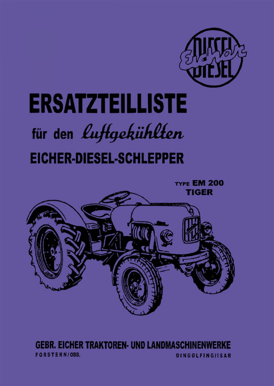 Eicher Tiger EM200 Traktor Ersatzteilkatalog