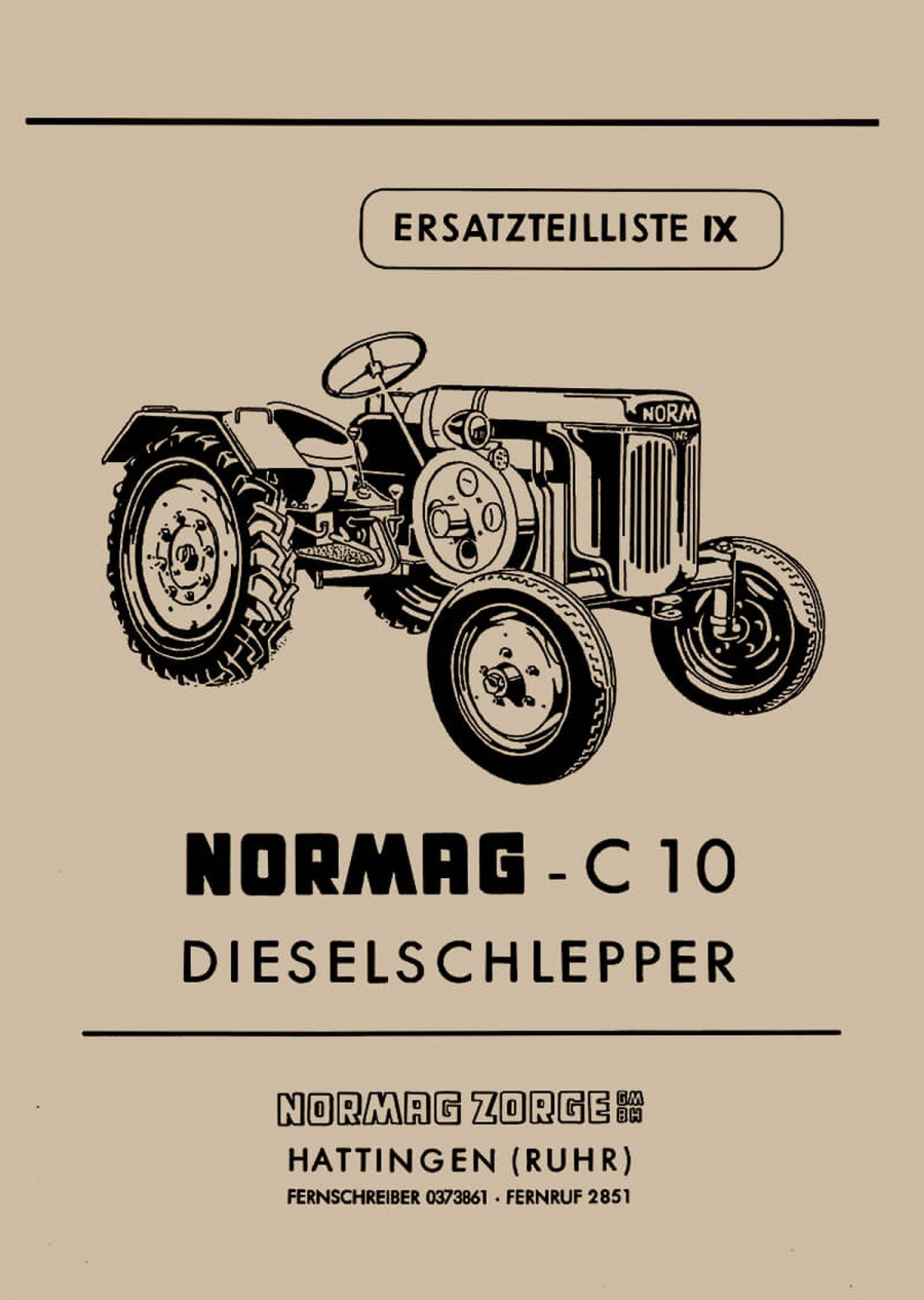 Normag C10 Dieselschlepper Ersatzteilliste