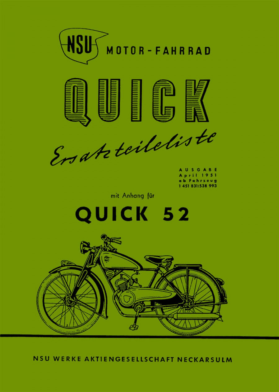 NSU Quick und Quick 52 Ersatzteilkatalog