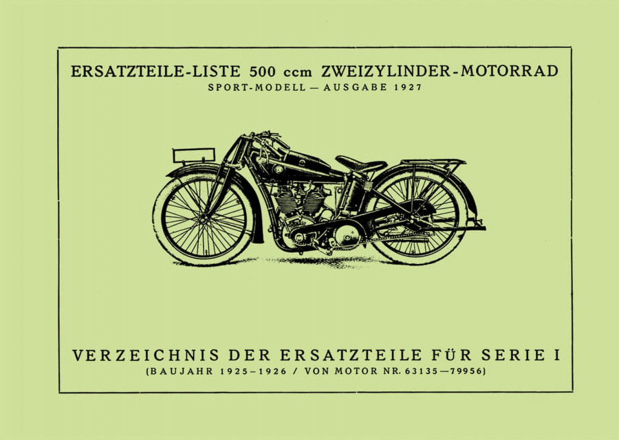 NSU 500 Sport-Modell 502T Ersatzteilkatalog