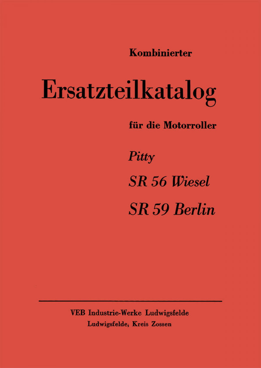IWL Pitty SR56 Wiesel und SR59 Berlin Ersatzteilkatalog