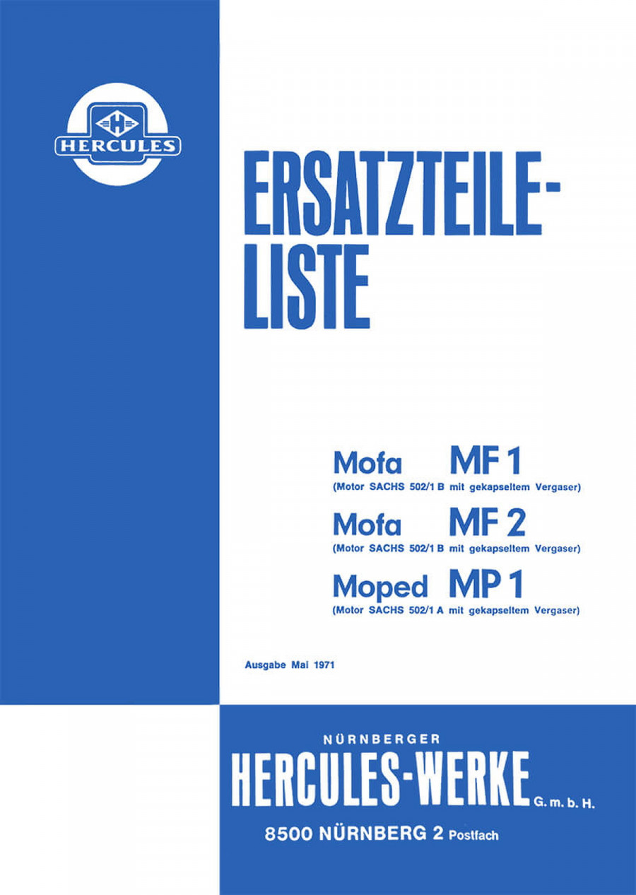 Hercules MF1 MF2 und MP1 Ersatzteilkatalog