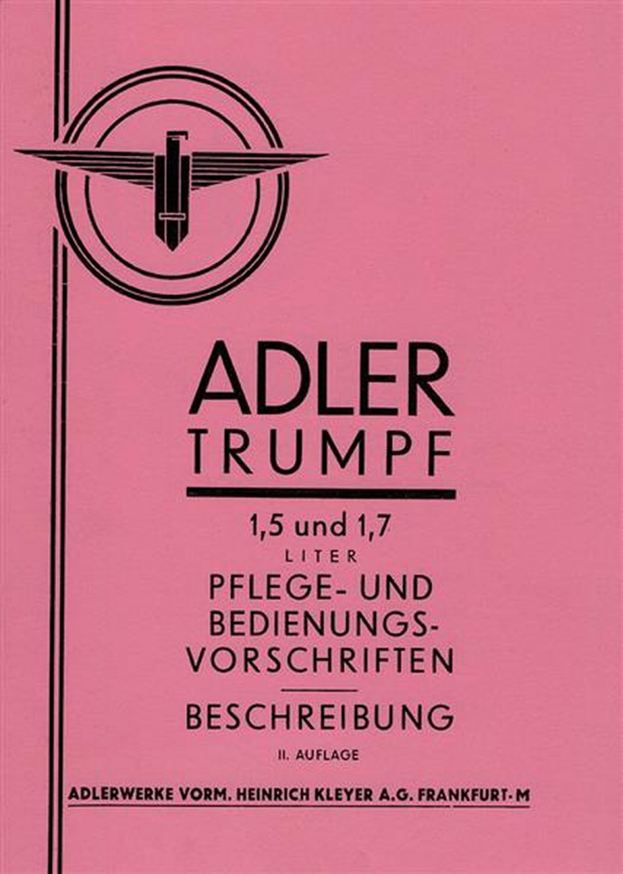 Adler Trumpf 1.5 und 1.5 Modelle Betriebsanleitung