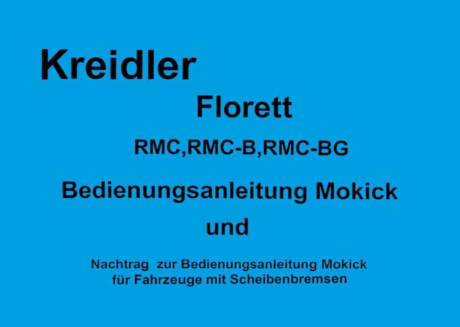 Kreidler Florett RMC/RMC-B/RMC-BG Bedienungsanleitung