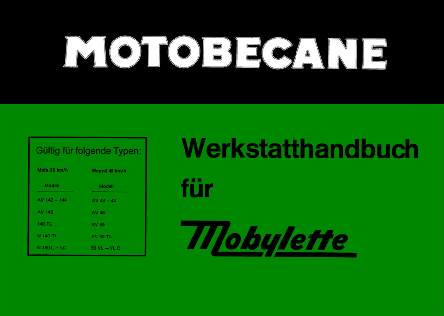 Motobecane Werkstatthandbuch für Mobylette