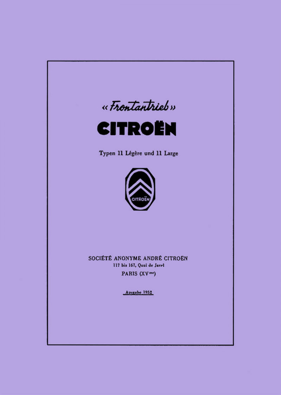 Citroen 11 Légère und Large Betriebsanleitung