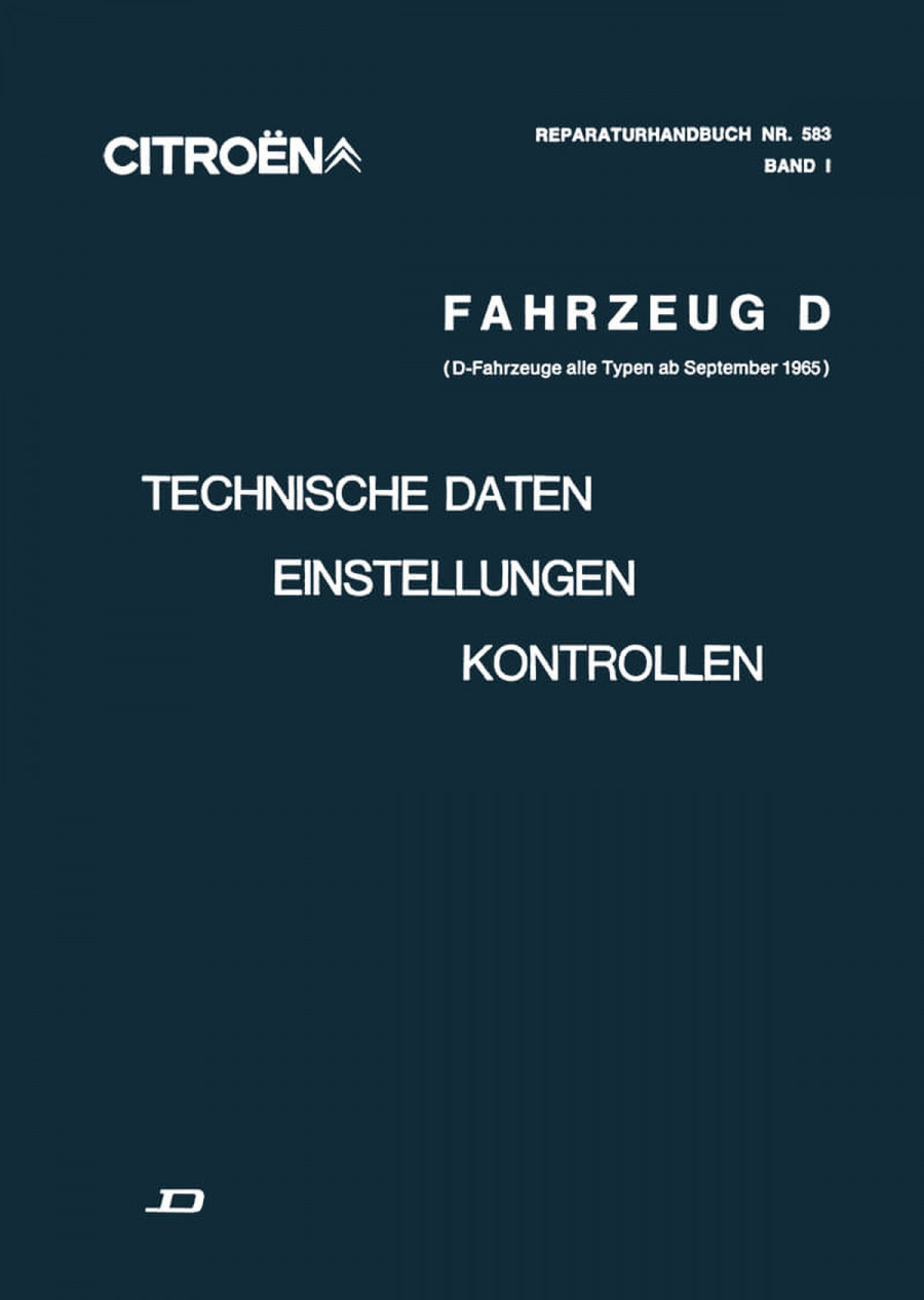 Citroen D-Modelle ab September 1965 Reparaturhandbuch