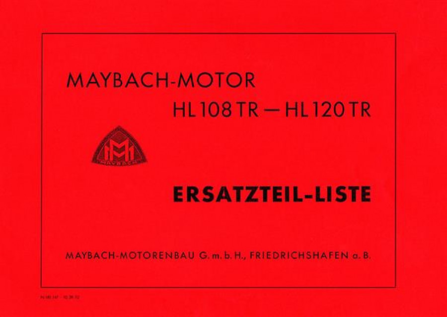 Maybach-Motor HL108TR und HL120TR Ersatzteilliste