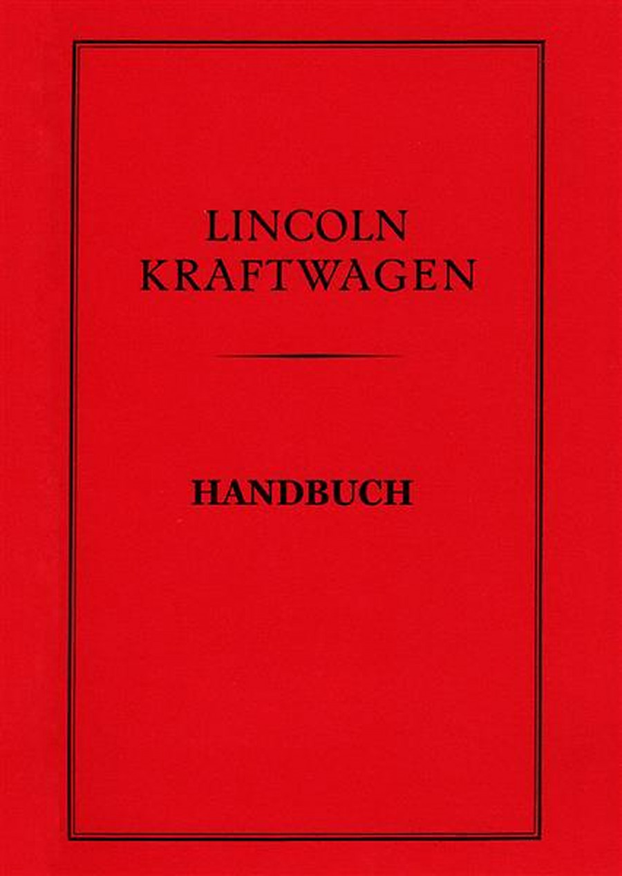 Lincoln V 8-Zylinder Betriebsanleitung