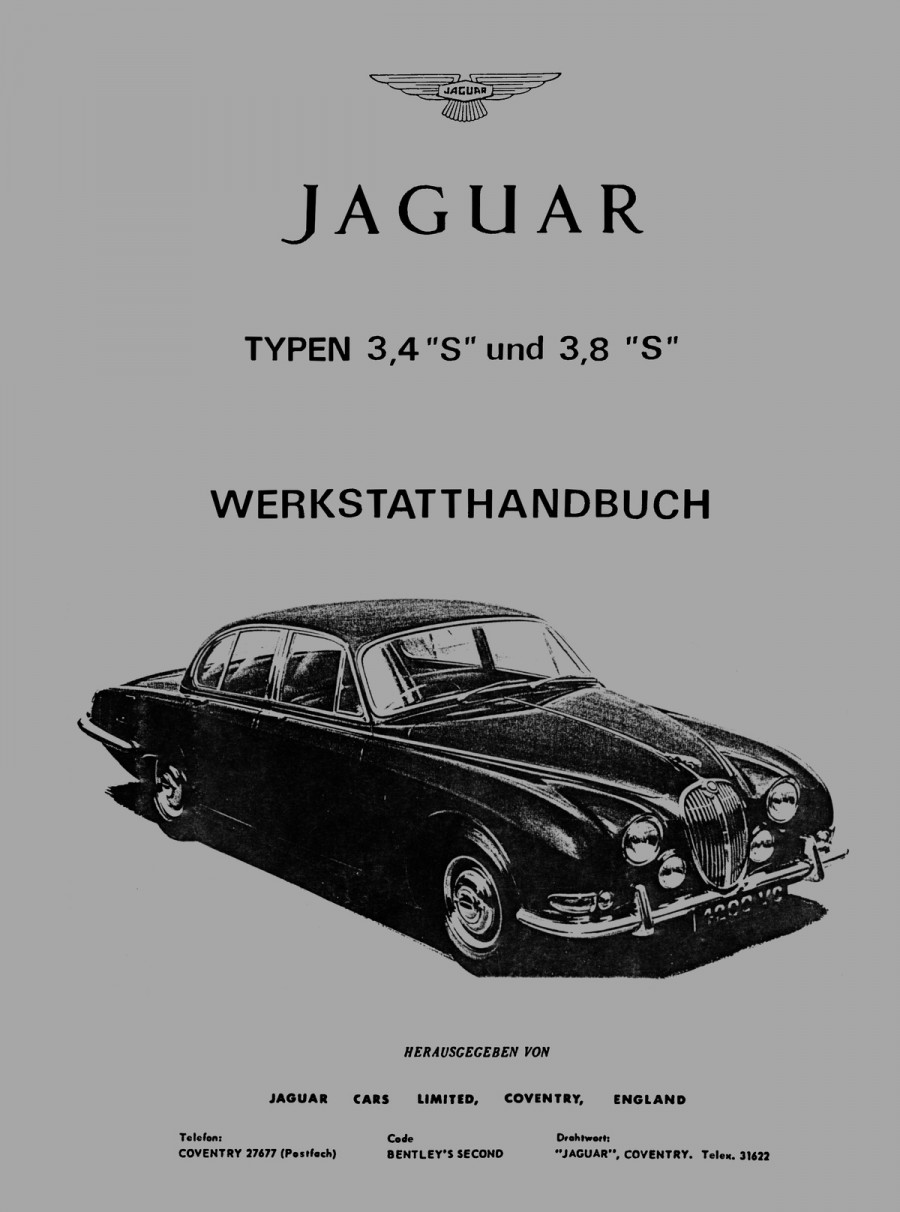 Jaguar 3,4 /3,8 Liter 'S' Werkstatthandbuch