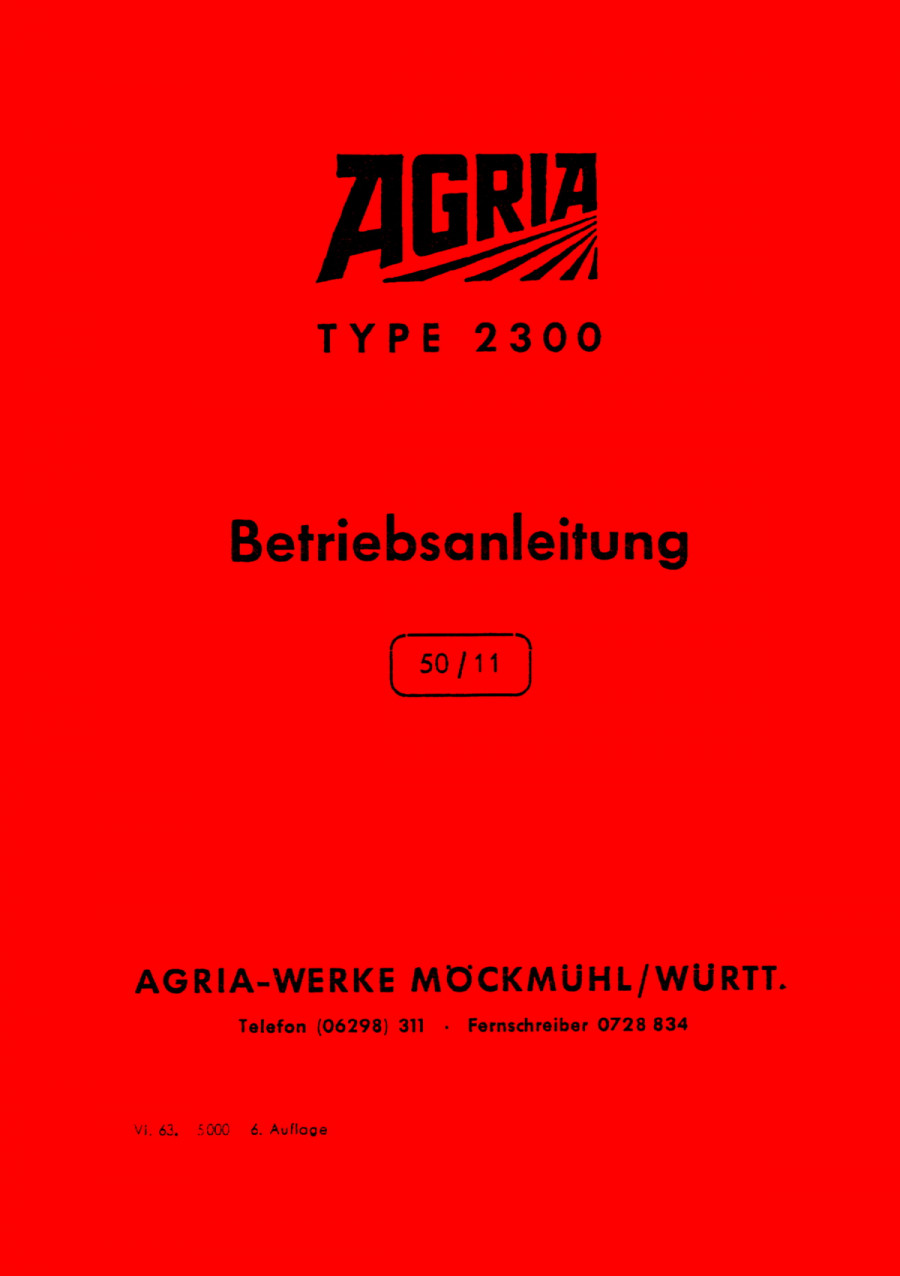 Agria 2300 Betriebsanleitung