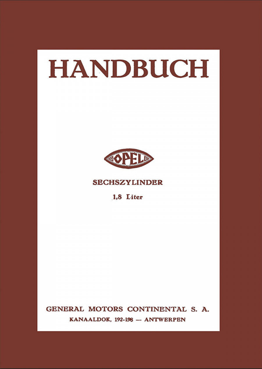 Opel 1,8 ltr. Wagen 6-Zylinder Betriebsanleitung
