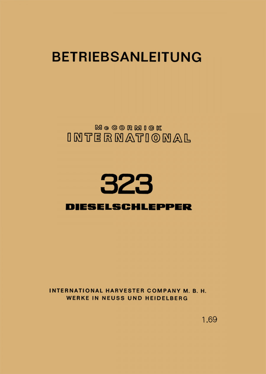Mc Cormick IHC 323 Betriebsanleitung