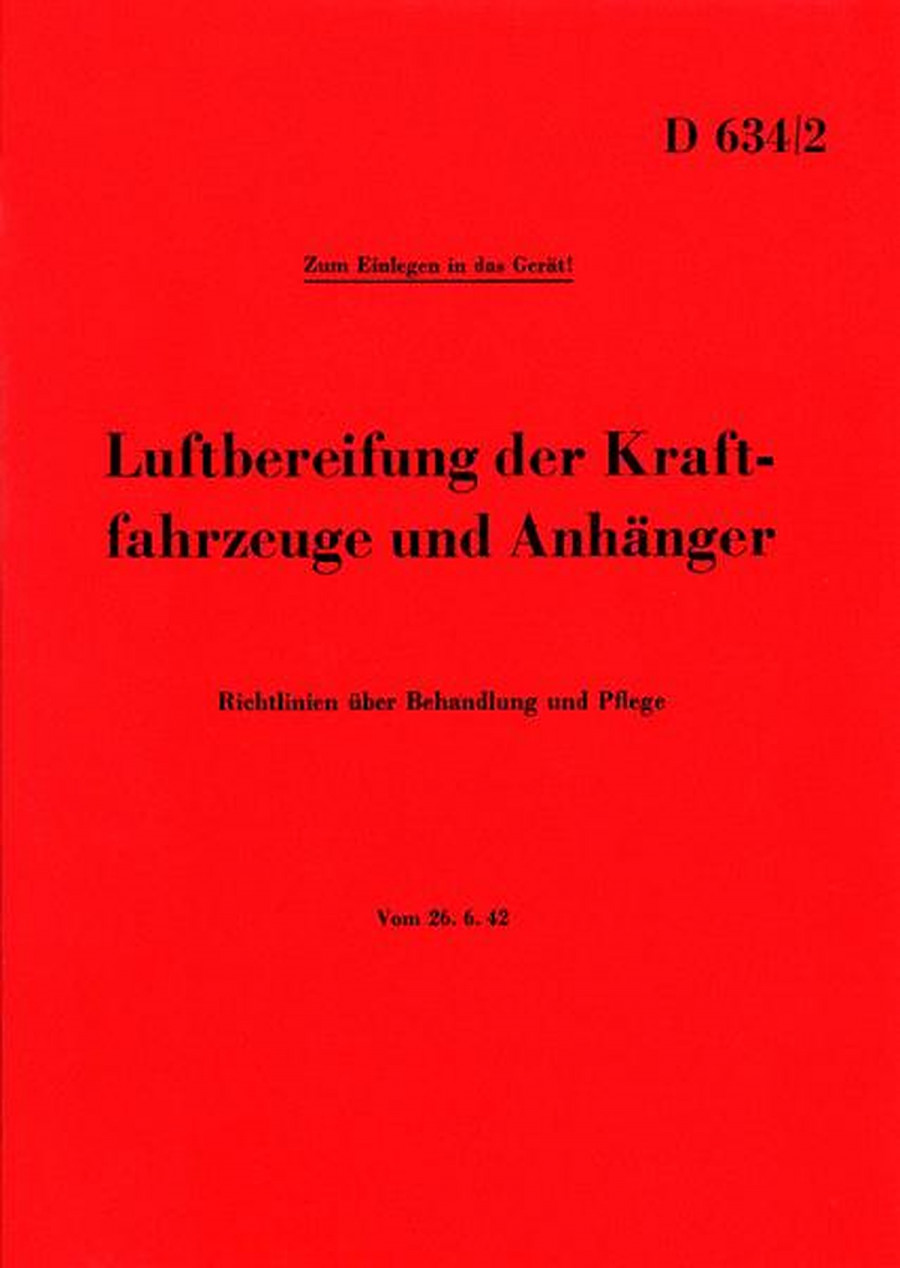 Luftbereifung der Kraftfahrzeuge und Anhänger Bedienung