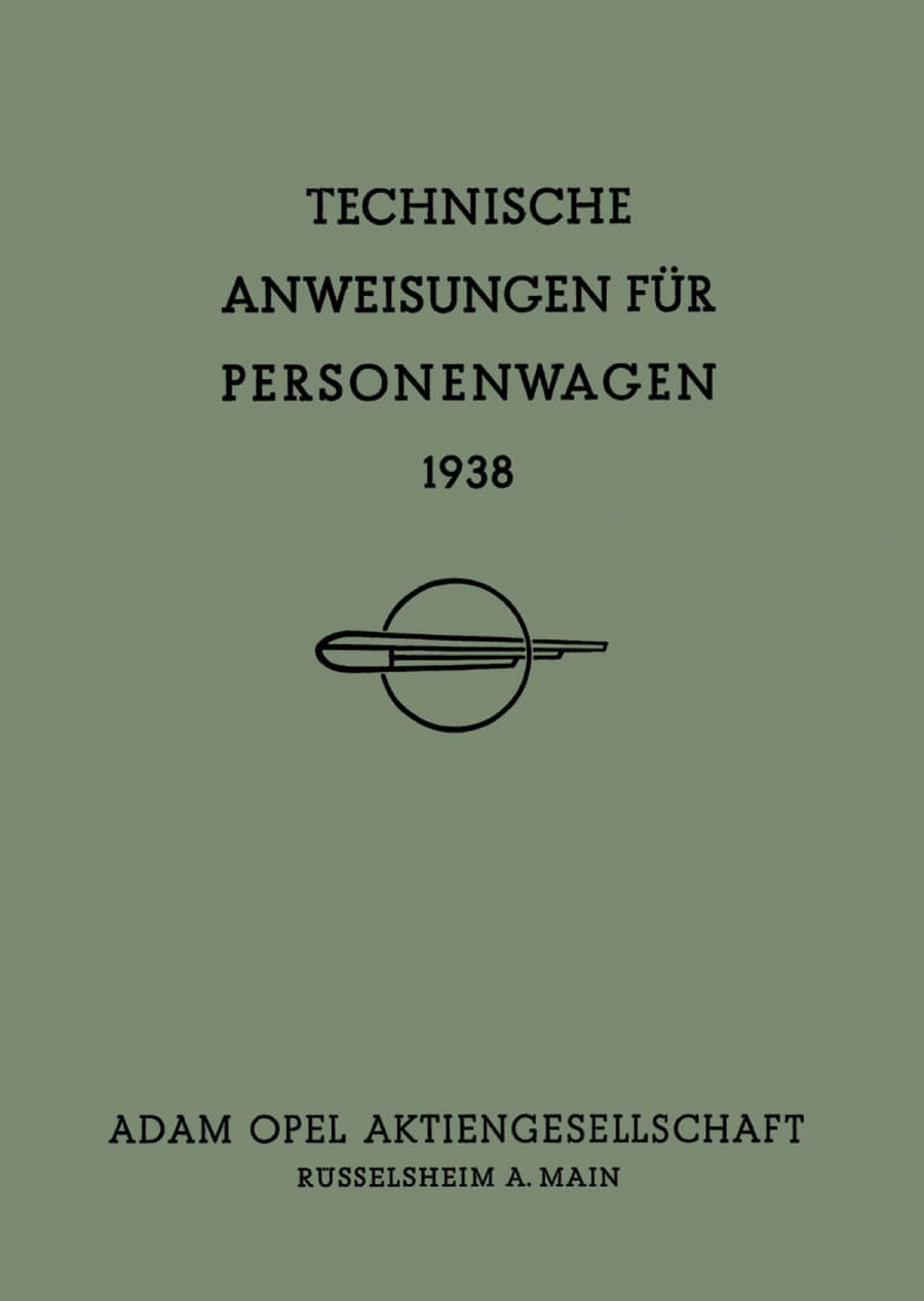 Opel Personenwagen 1938 Reparaturanleitung