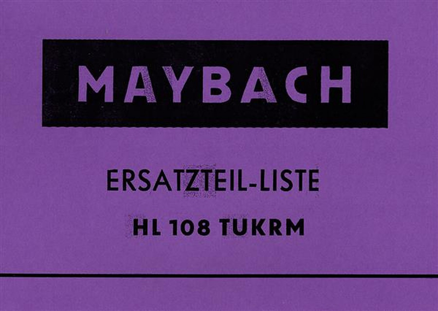 Maybach HL 108 TUKRM Ersatzteilkatalog