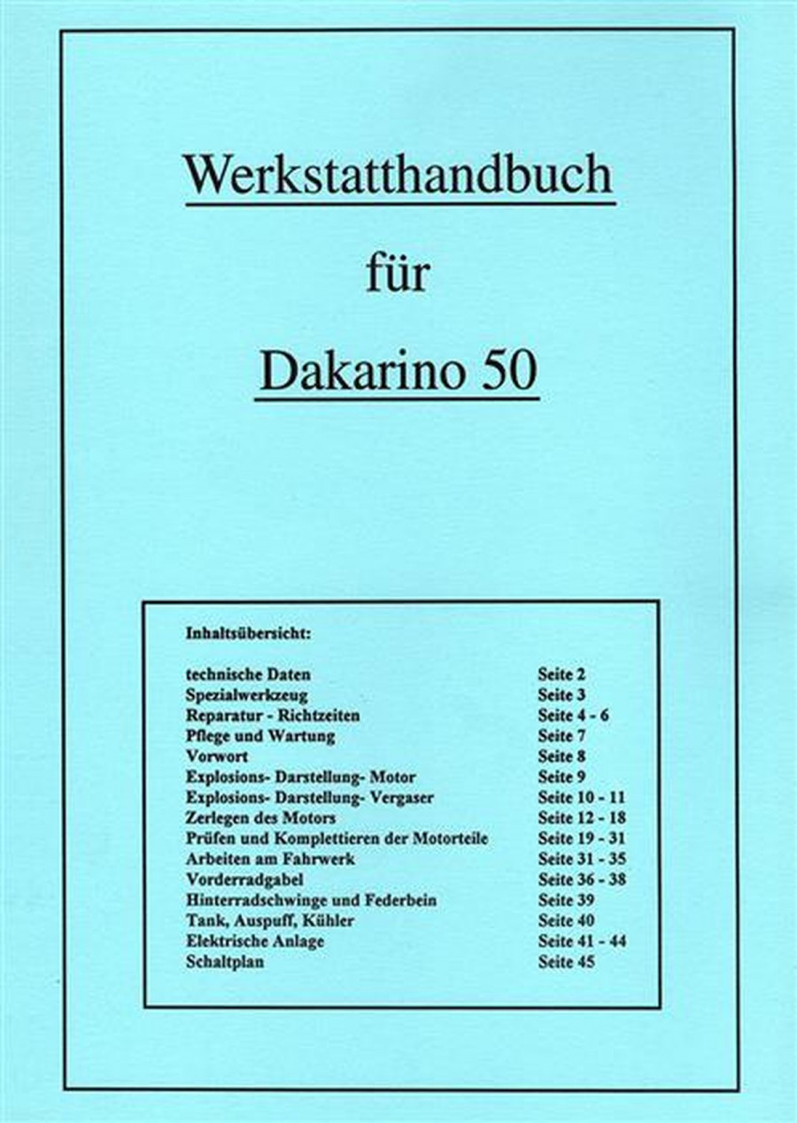 Macal Dakarino 50 Wekstatthandbuch