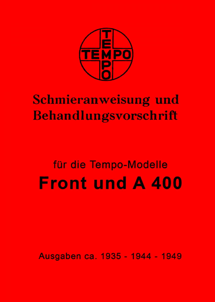 Tempo Front und A400 Betriebsanleitung