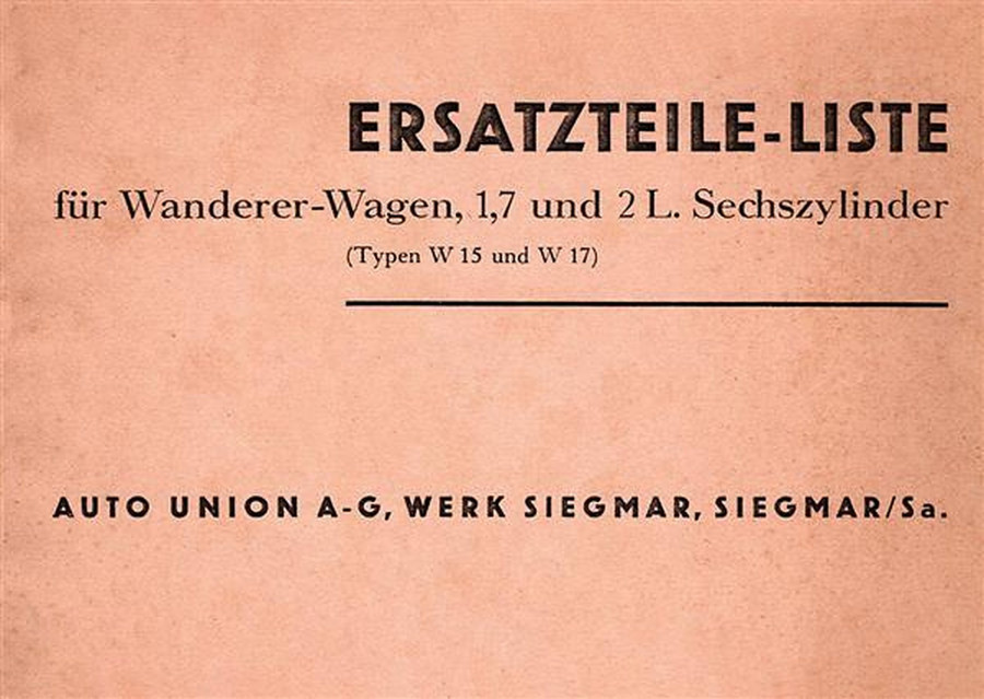 Wanderer W 15 /W 17 Ersatzteilkatalog