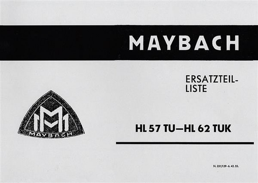 Maybach HL 57 TU - HL 62 TUK Ersatzteilkatalog