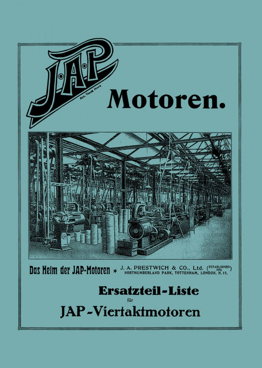 JAP Viertaktmotoren SV und OHV von 1928 Ersatzteilkatalog