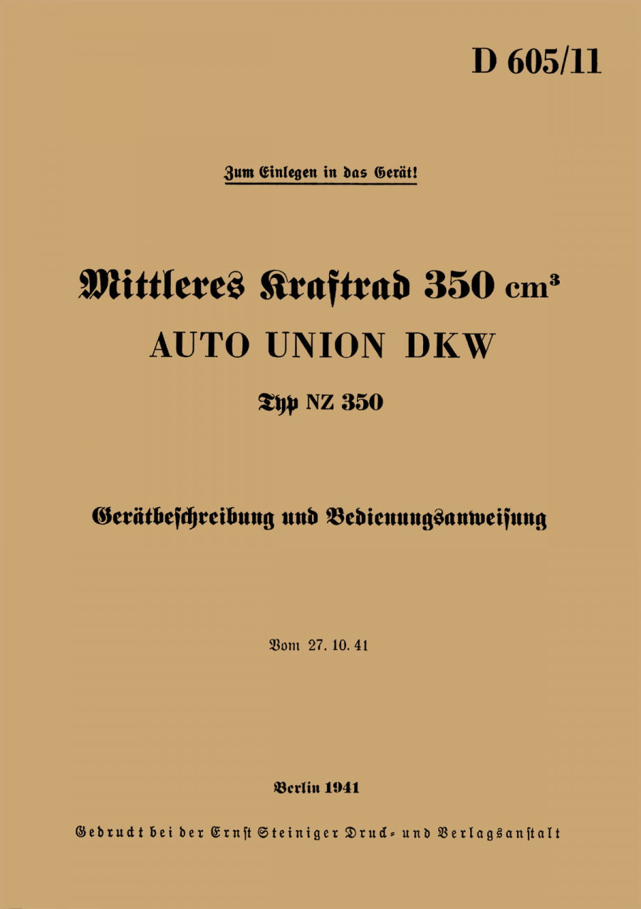 DKW NZ350 WH Betriebsanleitung
