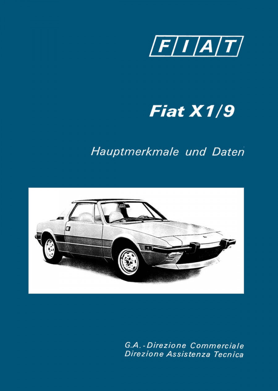 Fiat X1/9 Hauptmerkmale und Daten