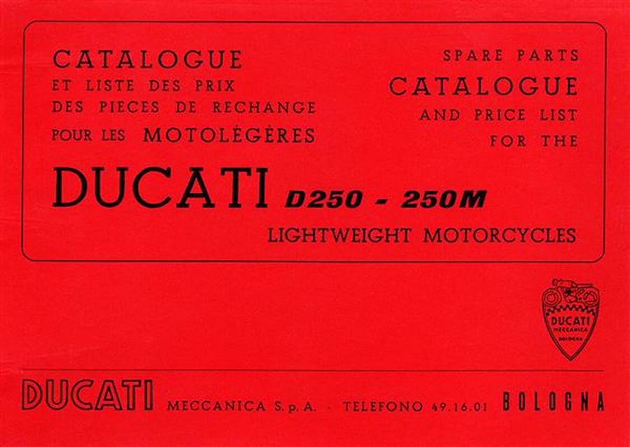 Ducati D 250 / 250 M Diana - Spare Parts Catalouge