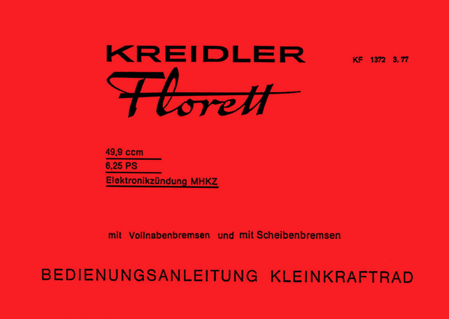 Kreidler Florett Betriebsanleitung