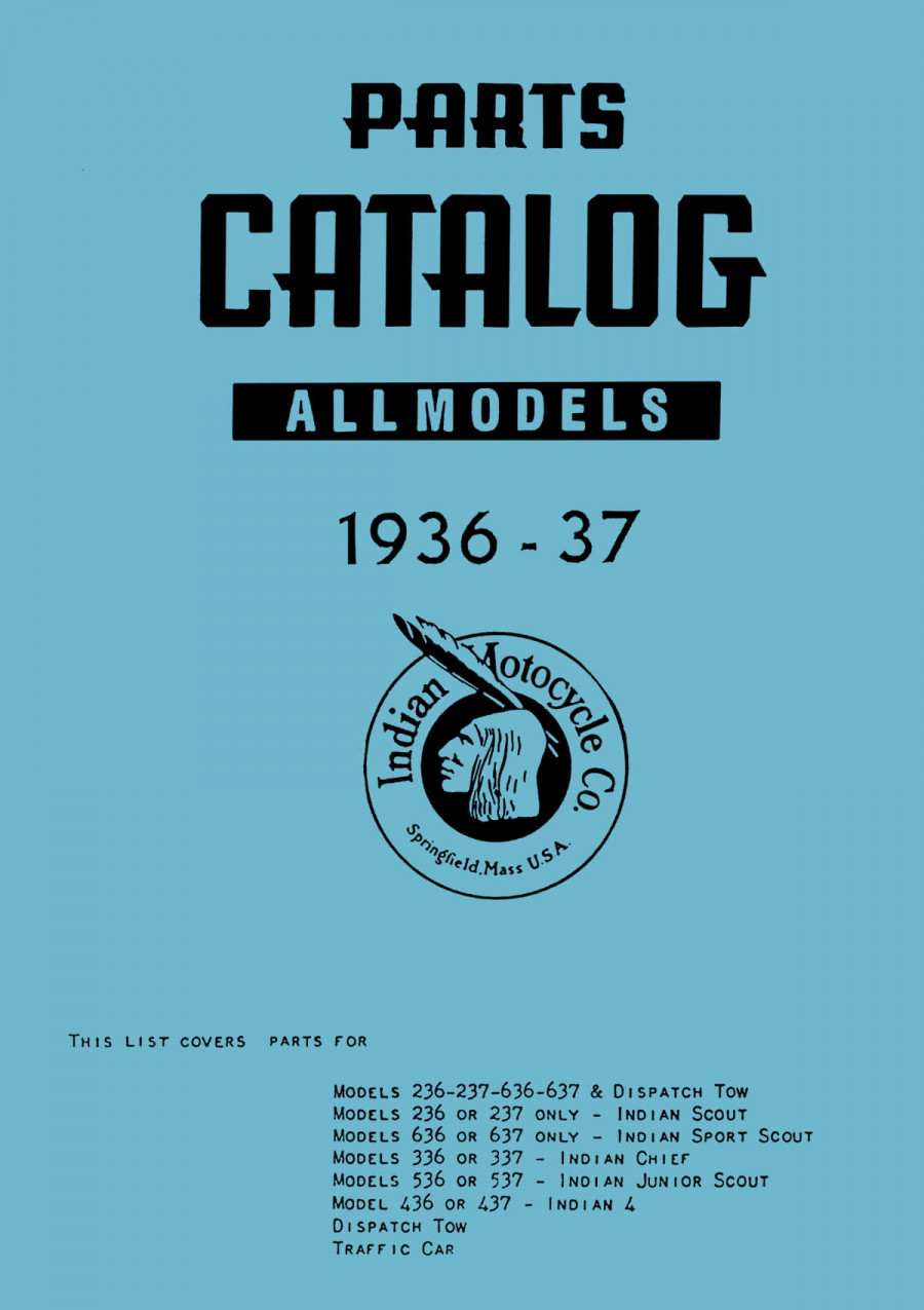 Indian Modelle 1936 - 1937 - Parts Catalouge