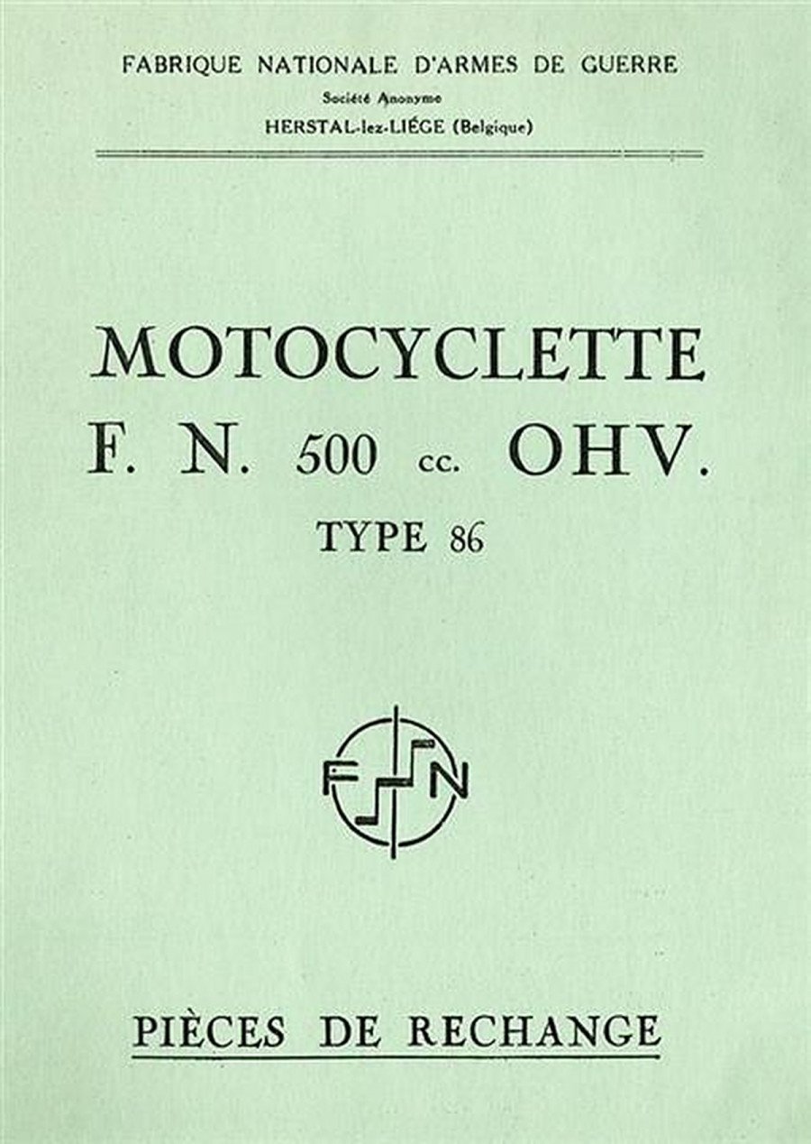 FN 500 OHV Typ 86 Pièces de rechange