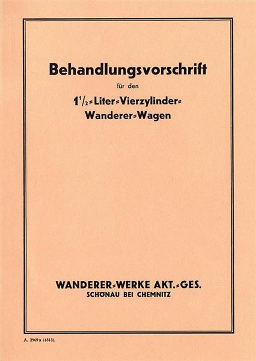 Wanderer 1,5 ltr 30 PS Betriebsanleitung
