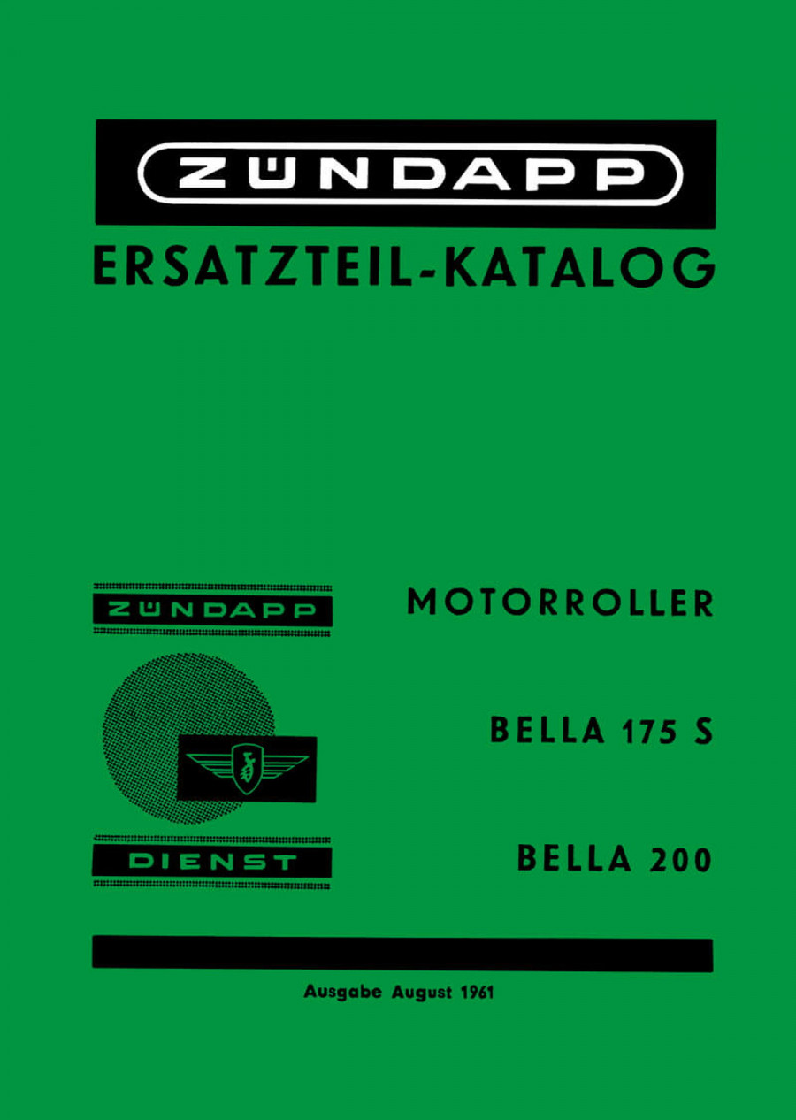 Zündapp Bella 175S und Bella 200 Ersatzteilkatalog