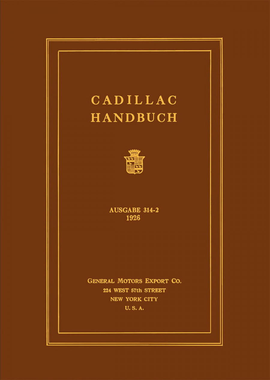 Cadillac V8, 1926, 5,2 Liter, Betriebsanleitung