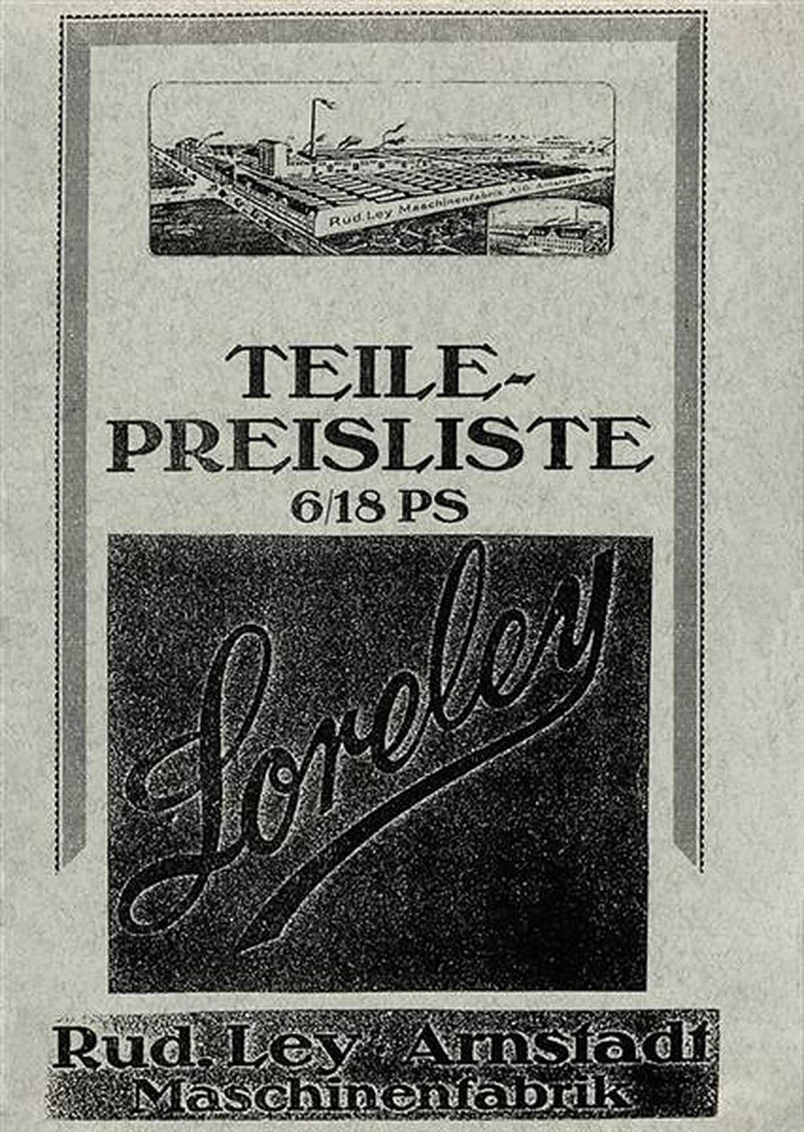 Loreley mit 6/18 PS Teile-Preisliste 