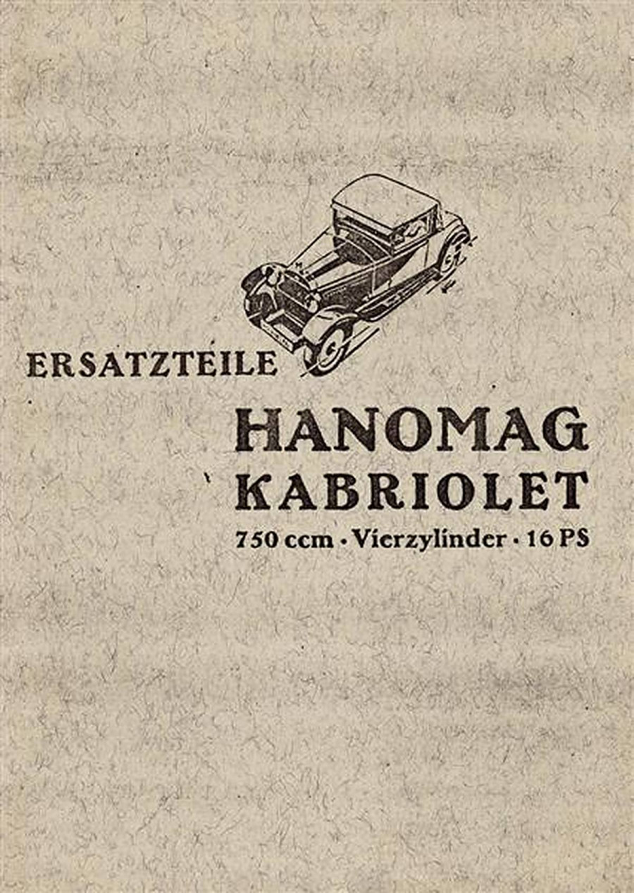 Hanomag Kabriolet 316 Ersatzteilkatalog