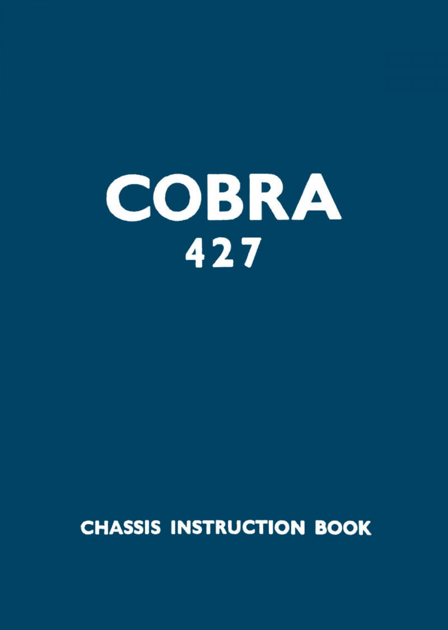 Shelby Cobra 427 Chassis Instruction Book