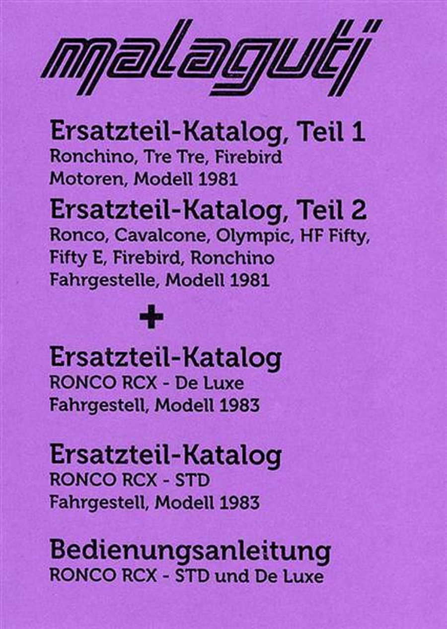 Malaguti Modelle 1981 Ersatzteil-Katalog