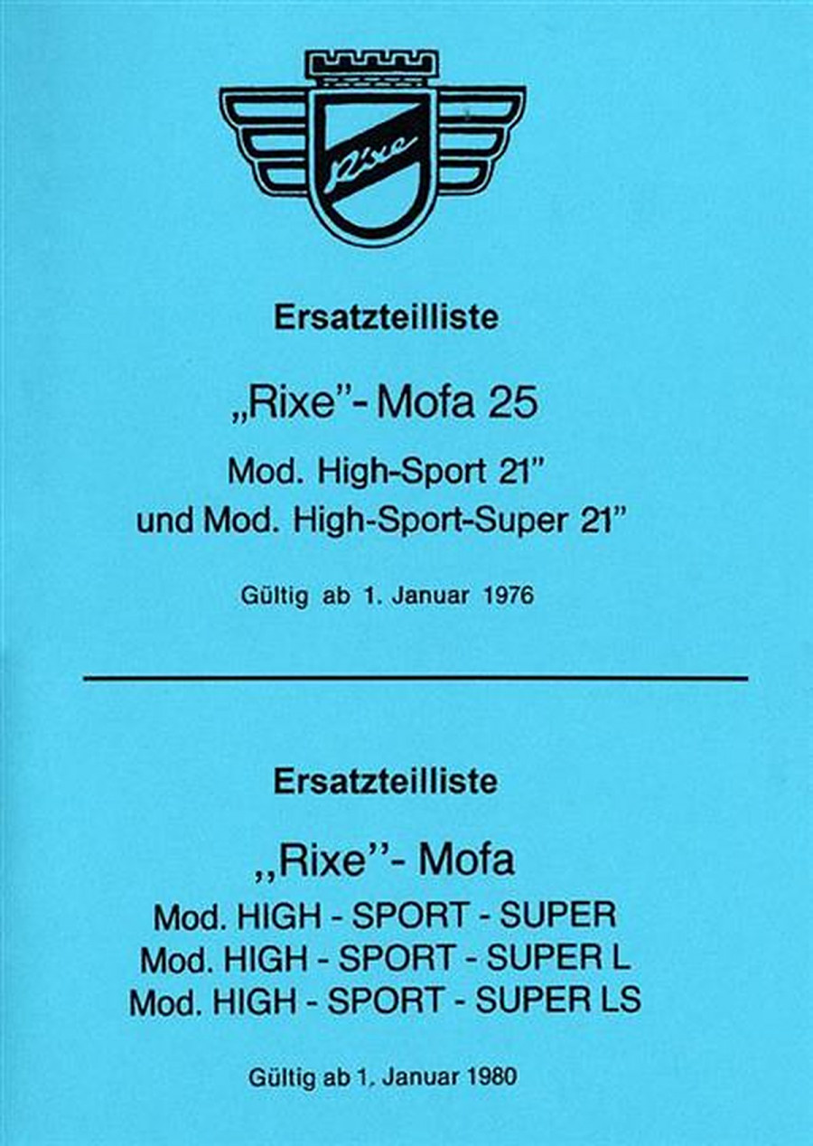 Rixe-Mofa 25 Mod. Ersatzteilkatalog
