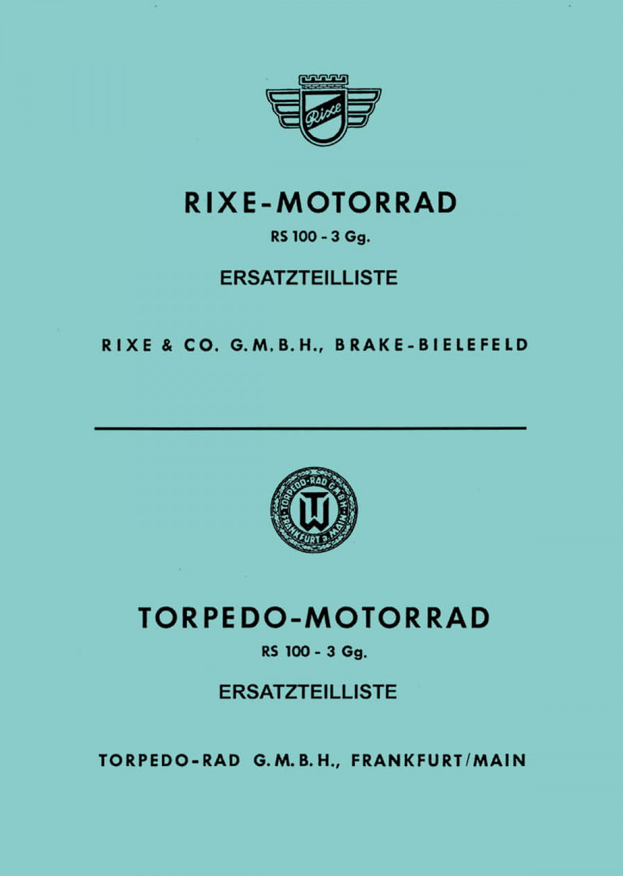 Rixe RS100 und Torpedo RS100 Ersatzteilkatalog