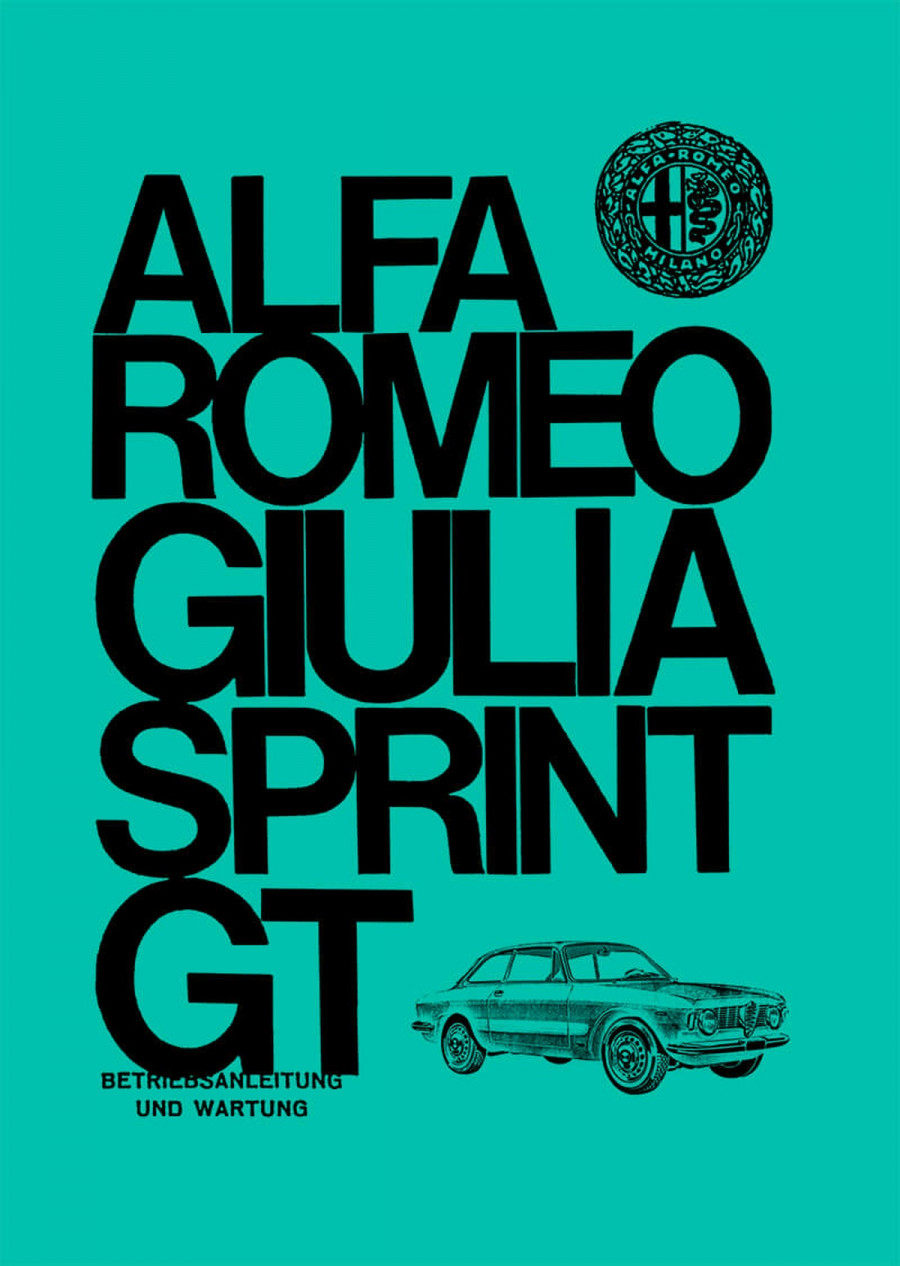 Alfa Romeo Giulia Sprint GT Betriebsanleitung