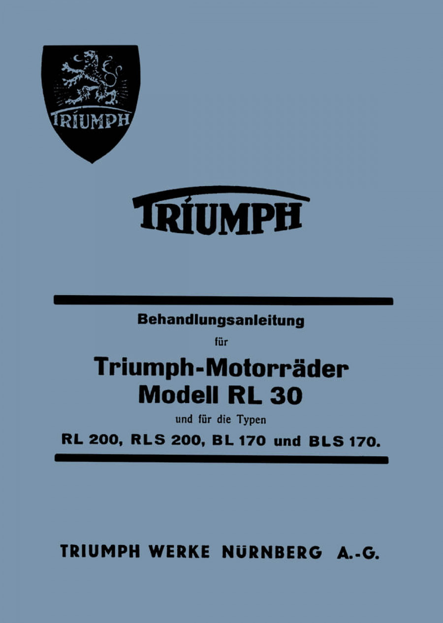 Triumph RL200 RLS200 RL30 BL170 BLS170 Betriebsanleitung